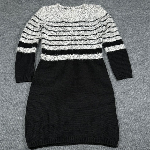 Calvin Klein Dresses & Skirts - Calvin Klein Medium Striped Cozy Eyelash Knit Midi Sweater Dress Bodycon Sheath